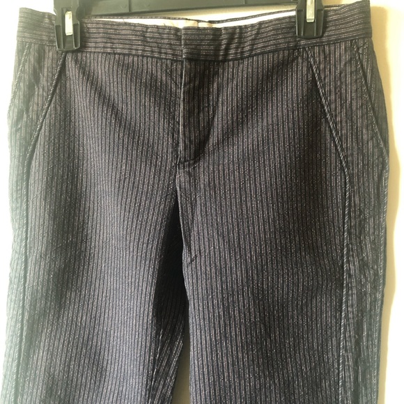 ❤️Marc Jacobs Black Purple Striped Pinstripe Cotton Pants Pockets Size 6 - Picture 4 of 9